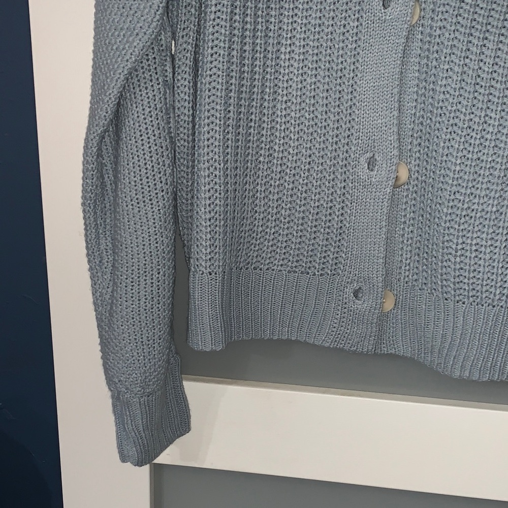 Jessica Simpson Blue Button-Up Sweater - Picture 2 of 6